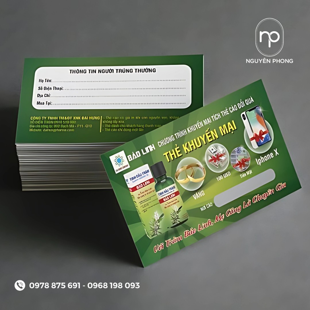Phiếu bốc thăm trúng tưởng màu xanh lá